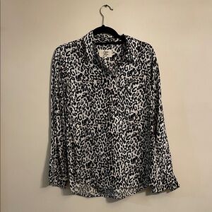 Stylish Leopard  100%Rayon Print Button-Down Shirt